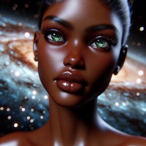 3-D close up mage of a beautiful African-American woman, A visit...