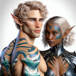 A tall elven man with a soft and angelic but masculine face, elf...