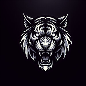 A cinematic, high-resolution logo of an enraged Bengal tiger, it...