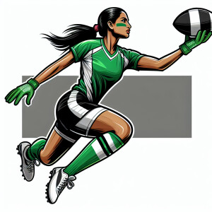 Goalkeeper woman catching the ball vector image