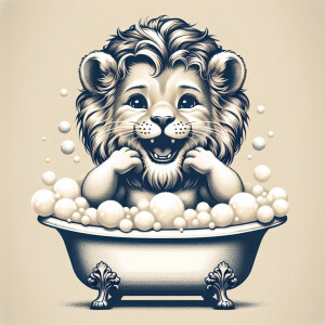 Character design A cute small Boy-Lion Hybrid smiling taking A...