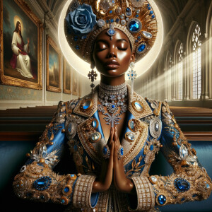 Create an illustration that embodies spirituality and a deep con...