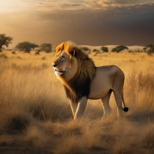 a lion hunting for zebra