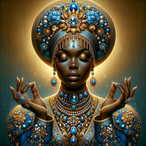Create an illustration that embodies spirituality and a deep con...