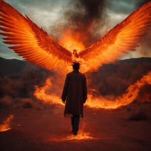 Phoenix. wings. Fire. Blaze. Burning
