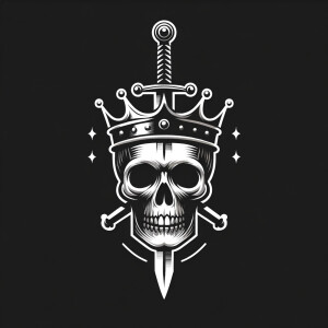 Sword skull black crown logo