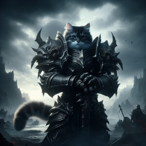 Кот рыцарь смерти из world of Warcraft