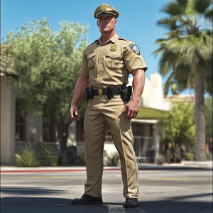 A photorealistic picture of Santa Clarita California police offi...
