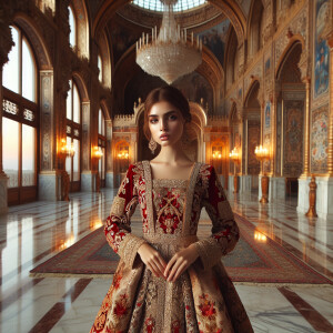 19 years old princess standing in her palace