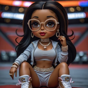 Dark brown African-American Betty Boop with a dark hazelnut comp...