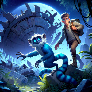 A boy and a blue-furred lemur have found an ancient artifact. In...