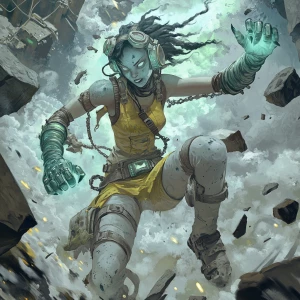 Create an image of an alien girl with anthropomorphic features i...