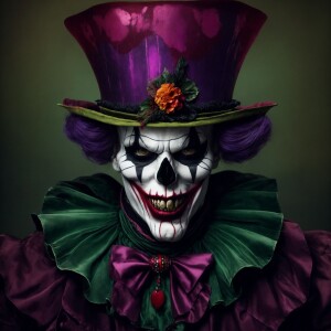 a high-resolution image of an evil clown skull for your tattoo d...