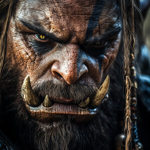 photo of orc Durotan from the movie Warcraft, warrior of the anc...