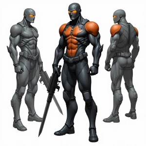 Male Nigerian superhero, likely adult,  in a detailed, futuristi...