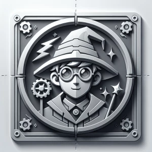 Design a grayscale 3D bas-relief of Harry potter, featuring soft...