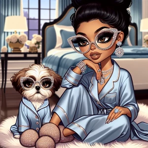 Create an image of a modern Betty Boop reimagined with rich haze...