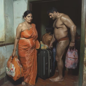 Photorealism,realism.a 54-year-old Gujarati aunty who works as a...