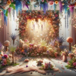 Create some beautiful and unique wedding backdrop using florals...