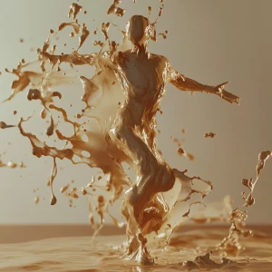 A hyper-realistic cinematic animation of a humanoid figure made...