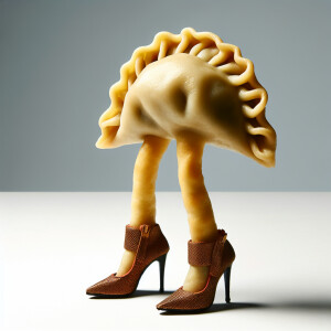 Пельмень с длинными ножками на каблуках