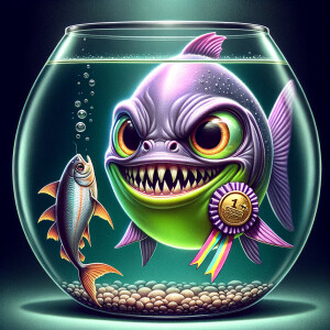 Realistic
Ocean
Cute Purple neon green piranha with no teeth....