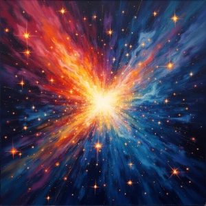 In a mesmerizing swirl of vibrant colors, a psychedelic star mer...