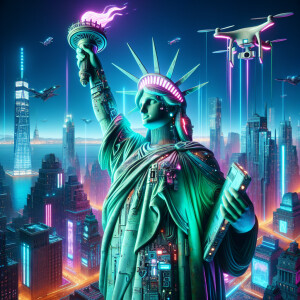 Cyberpunk Statue of Liberty
