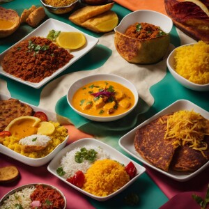 Create a photo of pamphlet of desi food weekly menu