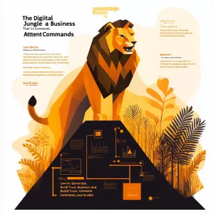 Create an image depicting "The Digital Lion" with the following...