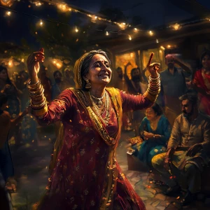 A 44 year old young kashmiri mother-in-law dancing celebrati g w...