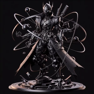 Prompt: "In a futuristic world, a ninja warrior known as Shadowb...