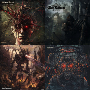 Create a album cover that represents a metal band called "Glass...