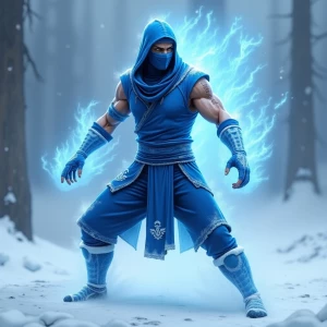 Design an image of Sub-Zero from the Mortal Kombat series, with...