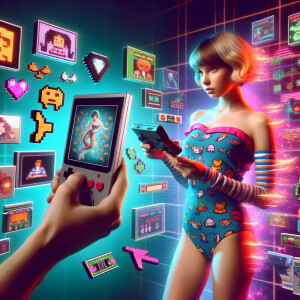 Boy transforms into a GamerGirl in a bikini