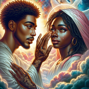 Ensure that the image distinctly represents both Jesus Christ an...