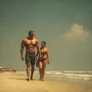 hyperrealistic digital painting.a muscular sweaty villain man, w...