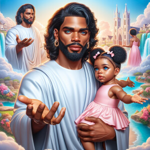 Create a 3D realistic artwork featuring the phrase 'Jesus Saves'...