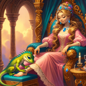 Princess peach getting a foot massage by a green koopa turtle