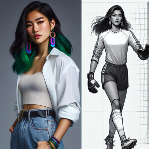 Soccer woman goalkeeper vector