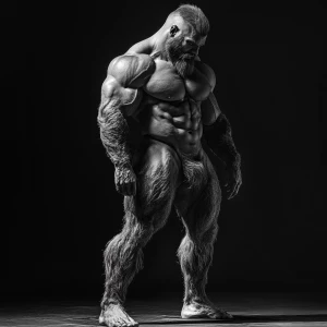 Lycan hairymuscles showing off full body view