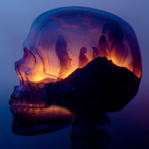 A highly detailed, photorealistic, double exposure image featuri...