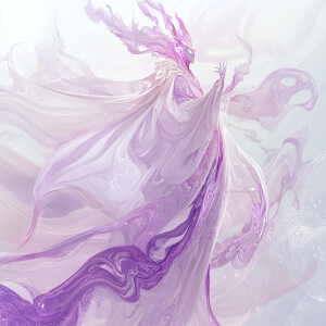 Envision a concept art line drawing of an ethereal elemental bei...