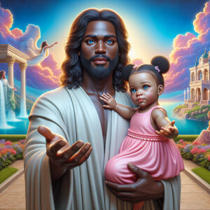 Create a 3D realistic artwork featuring the phrase 'Jesus Saves'...