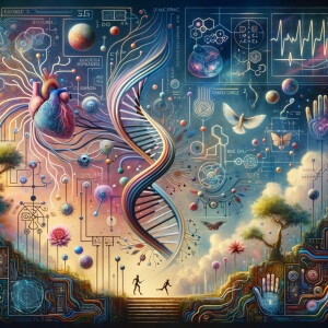 The golden ratio, Minimalist art Circuit, boards, circuitry, diagrams Cellular structures, DNA, circuit boards, colorful wires,  asian and Egyptian  graffiti, lie detector graphs, cardio, printout , branches infinity sign, cave, Art, handprints, distant birds flying, flowering vines, abstract gestural painting, dna, gears