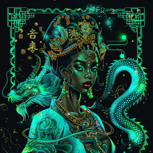 Create an intricate full-body illustration of an Empress that be...