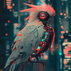 cyberpunk parrot  cockatail –chaos 50