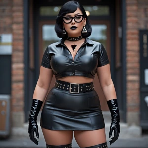 Create a very curvy and very busty woman of Ashkenazi, German, F...