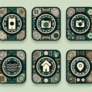 round covers for those highlights on Instagram. in green and bei...