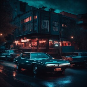 Generate a photo of night city